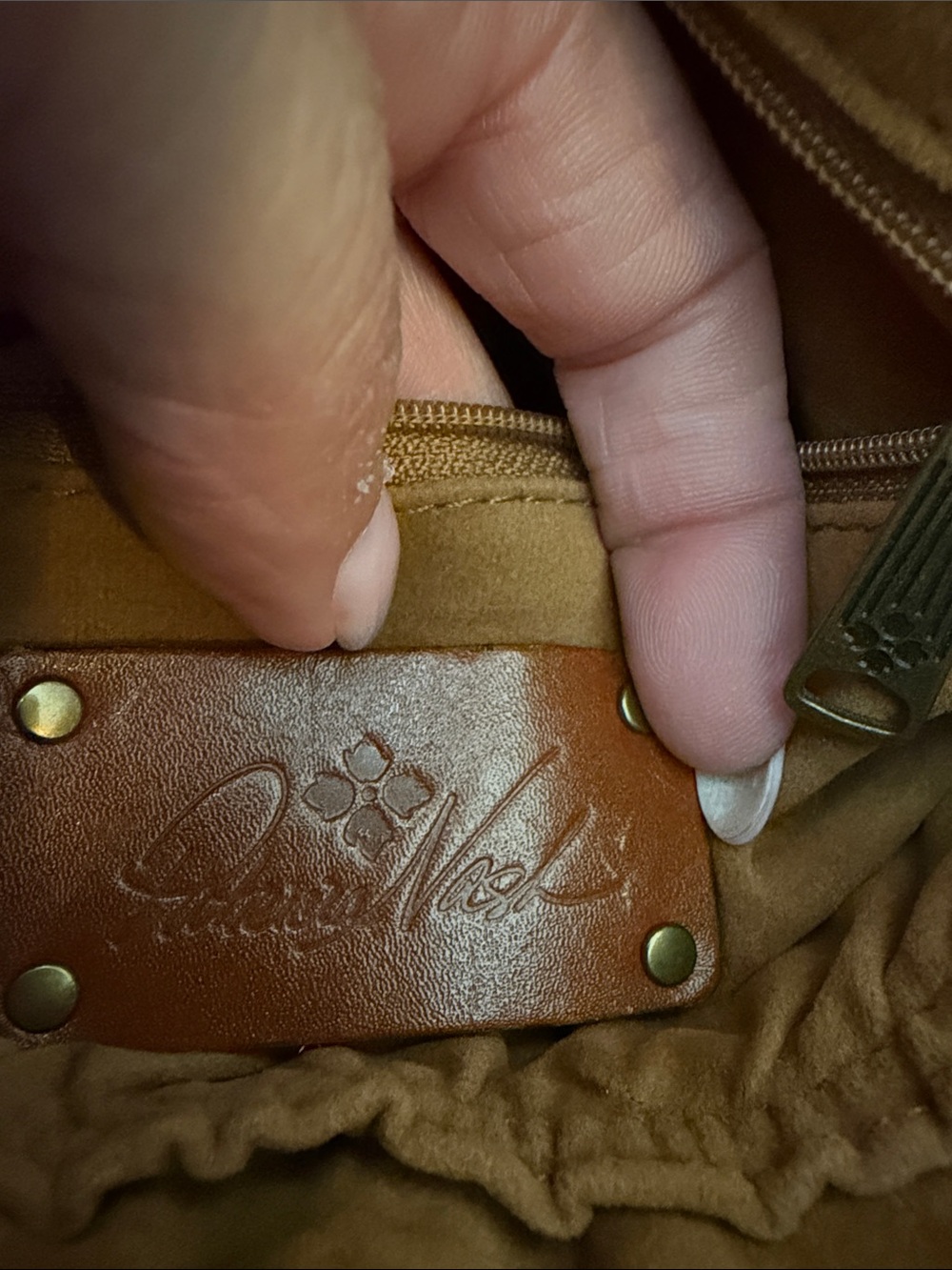 Patricia Nash Granada Crossbody Bag - Tooled Florence Brown Leather - Picture 6 of 12